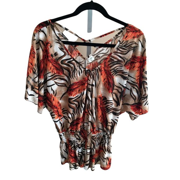 Shui Si Qing Womens Shirt Medium Blouse Top V-Neck Spring Summer Work Career M - Picture 2 of 8